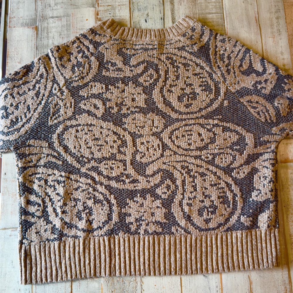 Tahari Jacquard Knit Crewneck Sweater •Neutral Pattern • Size XL - Picture 3 of 3